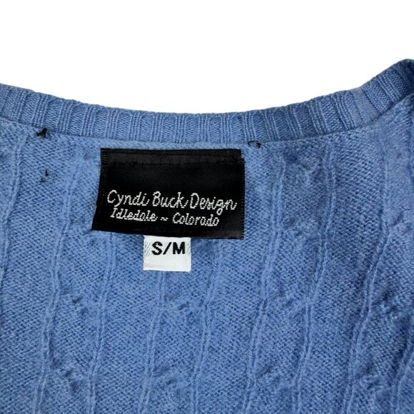 Cyndi Buck Design Unique/Artsy/One of a Kind Cashmere Cardigan Women's Size S/M - Picture 4 of 5